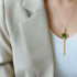 Lantern Shape Green Jade Pendant with Tassels Gilding Necklace