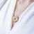 Peace Buckle Designed White Jade Pendant Gilding Necklace