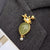 Gilding Flower & Tear Shape Jade Designed Sterling Silver Brooch