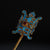 Cloisonne Chinese Character Longevity Shape Sterling Silver Retro Hairpin