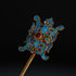 Cloisonne Chinese Character Longevity Shape Sterling Silver Retro Hairpin