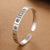 Mahjong Pattern Retro Sterling Silver Open Bracelet