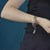 Bamboo Designed Retro Sterling Silver Open Bracelet with Bell & Tassel