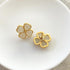 Four-leaf Clover Shape Jade Gilding Earrings