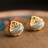 Ruyi Shape Emerald Gilding Earrings