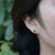 Round Shape Green Jade Chinese Style Gilding Earrings