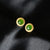 Round Shape Green Jade Chinese Style Gilding Earrings