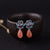 Lotus Shape Red Agate Cloisonne Chinese Style Earrings