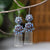 Riches and Honour Flowers Shape Cloisonne Chinese Style Earrings with Tassels