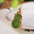 Glückverheißende Wolken gestaltete weiße Jade-Anhänger-Vergoldungs-Halskette