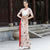 Costume de danse de style chinois haut floral en coton Cheongsam