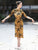 Stretchy Floral Cheongsam Dress Chinese Style Dance Costume