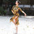 Stretchy Floral Cheongsam Dress Chinese Style Dance Costume