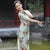 Vestido cheongsam floral elástico Vestido de baile de estilo chino
