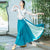 Trumpet Sleeve Chinese Style Floral Top Dance Costume