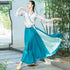 Tanzkostüm mit Trompetenärmeln im chinesischen Stil mit Blumentop