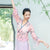 Tanzkostüm mit Trompetenärmeln im chinesischen Stil mit Blumentop