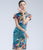 Elegantes Cheongsam-Kleid mit Blumenmuster im chinesischen Stil Tanzkostüm