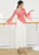 Elegant Chinese Style Classical Dance Costume Yoga Wear with Trumpet Sleeves