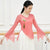 Elegant Chinese Style Classical Dance Costume Yoga Wear with Trumpet Sleeves