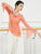 Elegant Chinese Style Classical Dance Costume Yoga Wear with Trumpet Sleeves