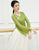 Elegant Chinese Style Classical Dance Costume Yoga Wear with Trumpet Sleeves