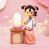 Dinastía Qing China antigua niña pequeña lámpara de noche decoración de escritorio oriental