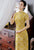 Short Sleeve Floral Fancy Cotton Retro Cheongsam Chinese Dress