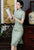 Short Sleeve Floral Fancy Cotton Retro Cheongsam Knee Length Chinese Dress