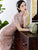 Kurzarm Floral Fancy Cotton Retro Cheongsam Knielanges Chinesisches Kleid