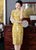 Robe chinoise à manches courtes en coton fantaisie rétro Cheongsam longueur genou