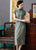 Cap Sleeve Floral Fancy Cotton Retro Cheongsam Chinese Dress