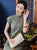 Cap Sleeve Floral Fancy Cotton Retro Cheongsam Chinese Dress