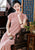 Cap Sleeve Fancy Cotton Retro Cheongsam Tea Length Chinese Dress