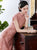 Cap Sleeve Fancy Cotton Retro Cheongsam Tea Length Chinese Dress