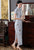 Short Sleeve Floral Fancy Cotton Retro Cheongsam Full Length Chinese Dress