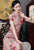 Short Sleeve Floral Fancy Cotton Retro Cheongsam Tea Length Chinese Dress