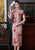 Vestido chino de manga corta con estampado floral de algodón retro Cheongsam de longitud de té