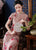 Kurzarm Blumen Fancy Cotton Retro Cheongsam Tee Länge Chinesisches Kleid