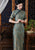 Fancy Cotton Traditional Cheongsam Chinese Dress with Floral Lace Edge