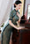 Fancy Cotton Traditional Cheongsam Chinese Dress with Floral Lace Edge