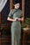 Fancy Cotton Traditional Cheongsam Chinese Dress with Floral Lace Edge