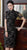 Illusion Sleeve Knee Length Cheongsam Floral Lace Chinese Dress
