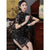 Illusion Sleeve Knee Length Cheongsam Floral Lace Chinese Dress