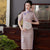 Chic Knee Length Cheongsam Plaids & Checks Chinese Dress