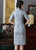 Mezza manica al ginocchio Cheongsam plaid e quadri Abito cinese