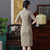 Mezza manica al ginocchio Cheongsam plaid e quadri Abito cinese
