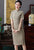 Mezza manica al ginocchio Cheongsam plaid e quadri Abito cinese
