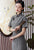 Chic Half Sleeve Knee Length Cheongsam Plaids & Checks Chinese Dress