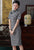 Chic Half Sleeve Knee Length Cheongsam Plaids & Checks Chinese Dress